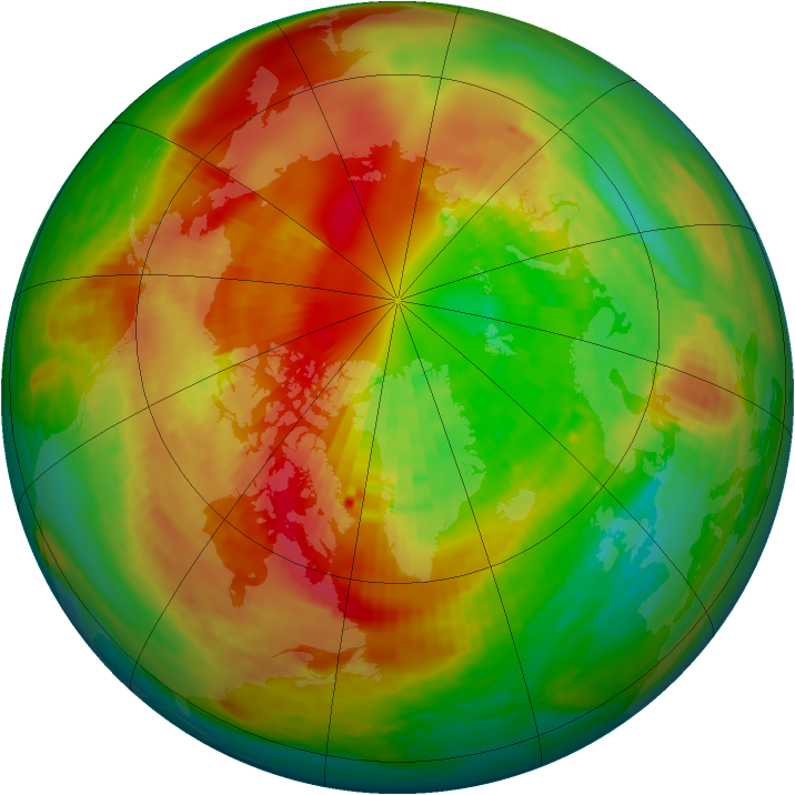 Arctic ozone map for 14 March 1994